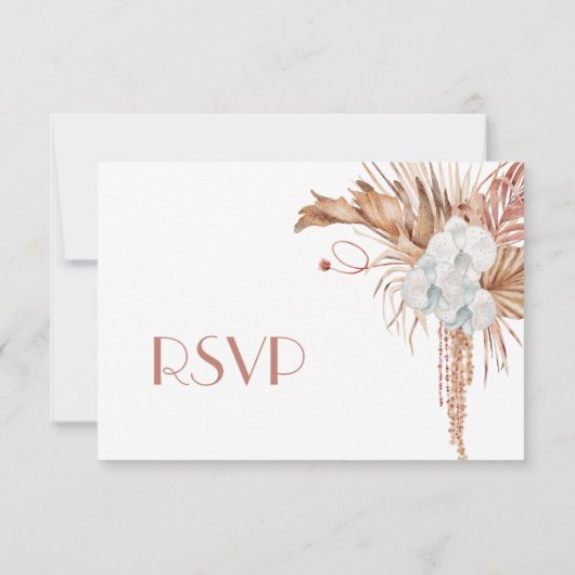 Cartons Réponse Watercolor Boho Wedding (Dos)