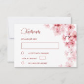Cartons Réponse Watercolor Cherry Blossom  Wedding (Devant)