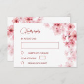 Cartons Réponse Watercolor Cherry Blossom Wedding (Devant / Derrière)