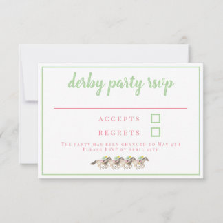 Cartons Réponse Watercolor Derby Party Jockeys Horse Racing