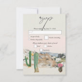 Cartons Réponse Watercolor Desert Cactus Boho Wedding (Devant)