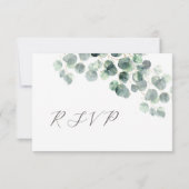Cartons Réponse Watercolor Eucalyptus Leaves Wedding (Dos)