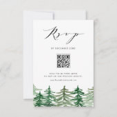 Cartons Réponse Watercolor Forest Woodland QR Code Mariage (Devant)