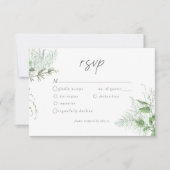 Cartons Réponse Watercolor Greenery Fern Rustic Wedding (Devant)