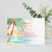 Cartons Réponse Watercolor Mariage de plage tropicale (Debout devant)