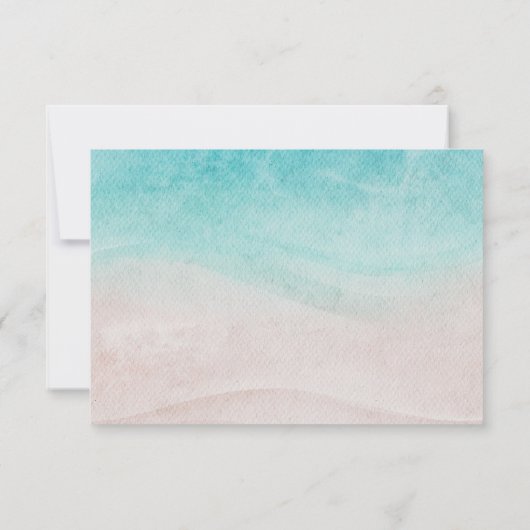 Cartons Réponse Watercolor Mariage de plage tropicale (Dos)