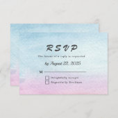 Cartons Réponse Watercolor Mountain Lake Voir le Mariage (Devant / Derrière)