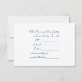 Cartons Réponse Watercolor Navy & Blush Mariage (Dos)