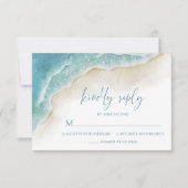Cartons Réponse Watercolor Ocean Summer Beach Wedding (Devant)