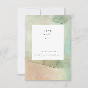 Cartons Réponse Watercolor Soft Pastel Beach Wedding