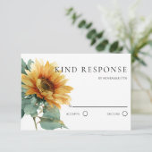 Cartons Réponse Watercolor Sunflower Elegant QR Code Wedding (Debout devant)