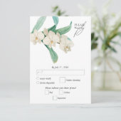 Cartons Réponse Watercolor White Orchids Floral Wedding (Debout devant)
