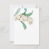 Cartons Réponse Watercolor White Orchids Floral Wedding (Dos)