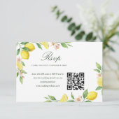 Cartons Réponse Watercolor Wreath Mediterranean Citrus Wedding (Debout devant)