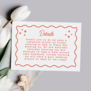 Cartons Réponse Wavy Border Whimsical Doodle Détails du Mariage