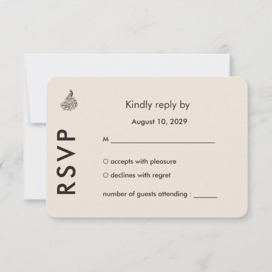 Cartons Réponse Wedding Peacock Botanical | Couture Response Art (Devant)