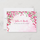 Cartons Réponse Wedding shower forestier tropical des Bougainvilli (Dos)