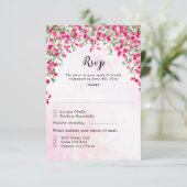 Cartons Réponse Wedding shower forestier tropical des Bougainvilli (Debout devant)