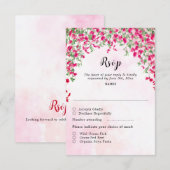 Cartons Réponse Wedding shower forestier tropical des Bougainvilli (Devant / Derrière)