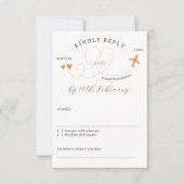 Cartons Réponse Wedding Travel Flight Plane Kindly Reply (Devant)