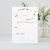Cartons Réponse Wedding Travel Flight Plane Kindly Reply (Debout devant)
