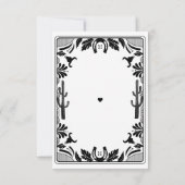 Cartons Réponse Western Country Cowboy Rustique Mariage (Dos)