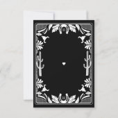 Cartons Réponse Western Country Cowboy Rustique Mariage (Dos)