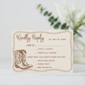 Cartons Réponse Western Cowboy Boots Barn Wedding Meal Choice (Debout devant)