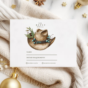 Cartons Réponse Western Cowboy Mariage de Noël