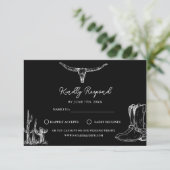 Cartons Réponse Western Cowboy Rustic Desert Country Boots Wedding (Debout devant)