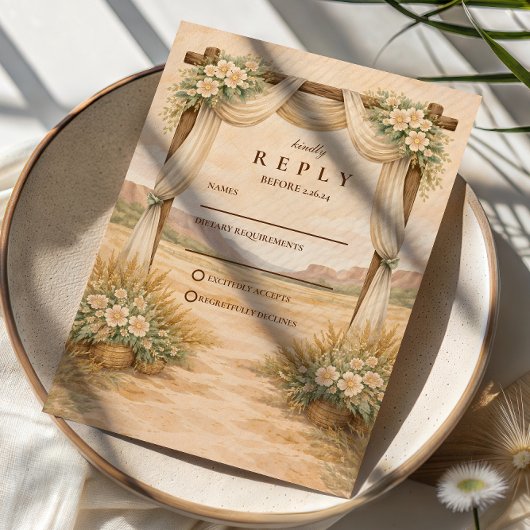 Cartons Réponse Western Desert Arch Wedding