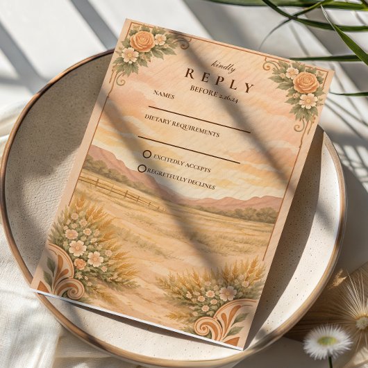 Cartons Réponse Western Desert Canyon Wedding
