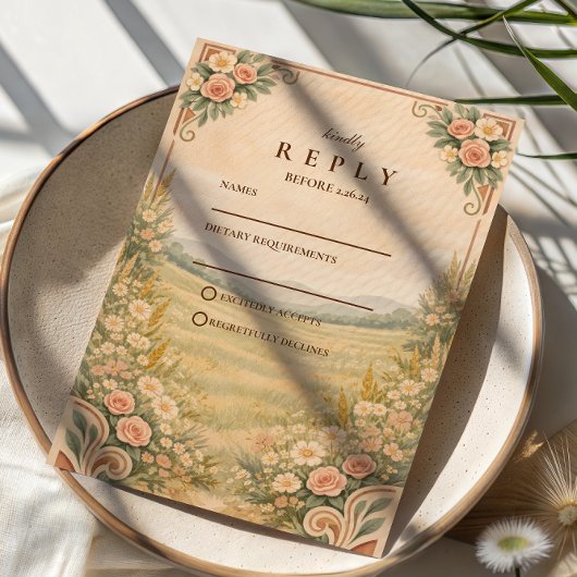 Cartons Réponse Western Desert Floral Arch Wedding