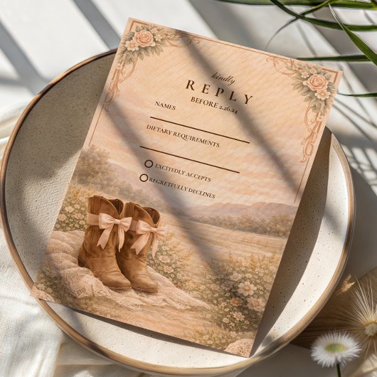 Cartons Réponse Western Lace Cowboy Boots Wedding