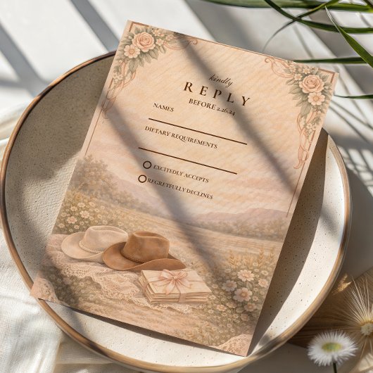 Cartons Réponse Western Meadow Keepsake Wedding