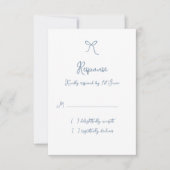 Cartons Réponse Whimsical Bow Dusty Blue Mariage (Devant)