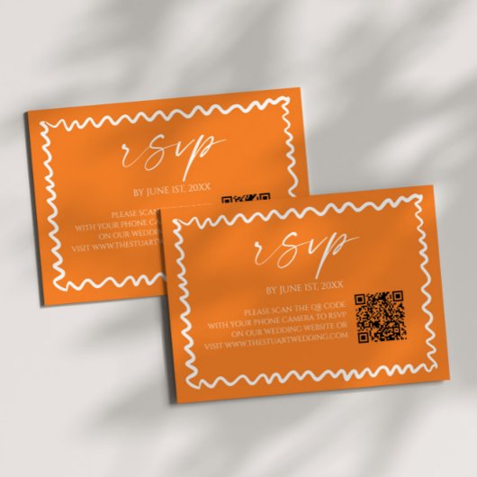 Cartons Réponse Whimsical Citrus Orange QR Code Wedding