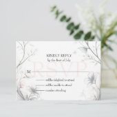 Cartons Réponse Whimsical Delicate Blush Floral Branch (Debout devant)