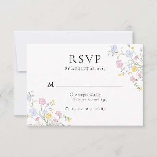 Cartons Réponse Whimsical Elegant Rococo Floral Crest Wedding (Devant)