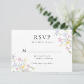 Cartons Réponse Whimsical Elegant Rococo Floral Crest Wedding (Debout devant)
