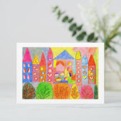 Cartons Réponse Whimsical Fairy Castle Town Holiday Response Card (Debout devant)