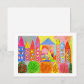 Cartons Réponse Whimsical Fairy Castle Town Holiday Response Card (Devant / Derrière)
