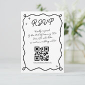 Cartons Réponse Whimsical Handdraw Code QR Mariage Correspondance  (Debout devant)