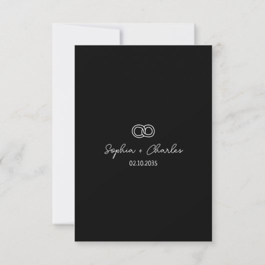 Cartons Réponse Whimsical Handdraw Code QR Mariage Correspondance (Dos)