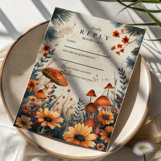 Cartons Réponse Whimsical Mushroom Forest Wedding