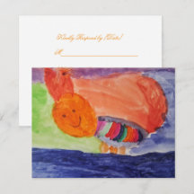 Whimsical Rainbow Squirrel Birthday Response Card