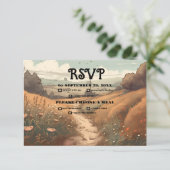 Cartons Réponse Whimsical Rustic Fleur sauvage Meadow Mariage (Debout devant)