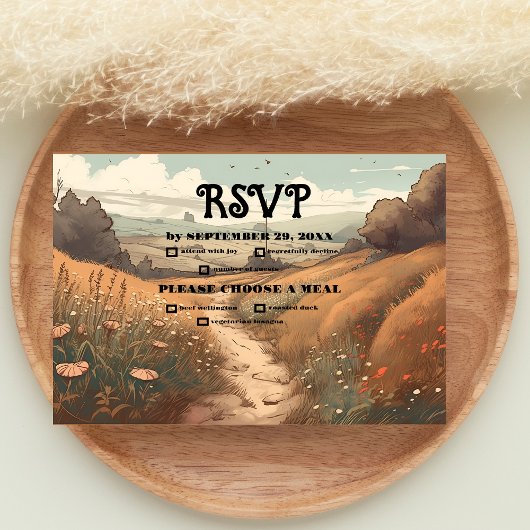 Cartons Réponse Whimsical Rustic Fleur sauvage Meadow Mariage