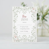 Cartons Réponse Whimsical Sage Greenery Wedding (Debout devant)