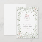Cartons Réponse Whimsical Sage Greenery Wedding (Devant / Derrière)